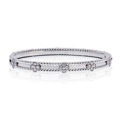  Van Cleef Arpels Van Cleef Arpels 18K White Gold Perlee Clover Diamond Size S Bracelet - 4289978