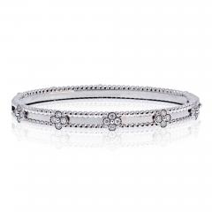  Van Cleef Arpels Van Cleef Arpels 18K White Gold Perlee Clover Diamond Size S Bracelet - 4290599