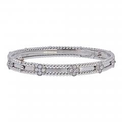  Van Cleef Arpels Van Cleef Arpels 18K White Gold Perlee Diamond Clovers Size S Bracelet - 4290600