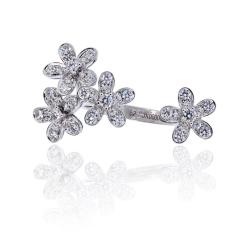  Van Cleef Arpels Van Cleef Arpels 18K White Gold Socrate Between The Finger Diamond Ring - 4289980