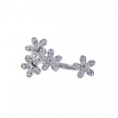  Van Cleef Arpels Van Cleef Arpels 18K White Gold Socrate Between The Finger Diamond Ring - 4290602