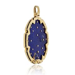  Van Cleef Arpels Van Cleef Arpels 18K Yellow Gold 1970s Lapis And Coral Pendant - 4481265
