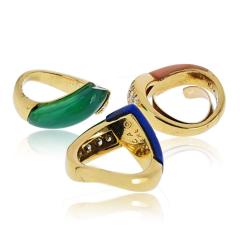  Van Cleef Arpels Van Cleef Arpels 18K Yellow Gold 5 Multi Color Gem Stack Ring - 4481360