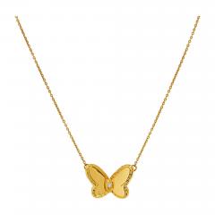  Van Cleef Arpels Van Cleef Arpels 18K Yellow Gold All Gold Vintage Butterfly Necklace - 4290609