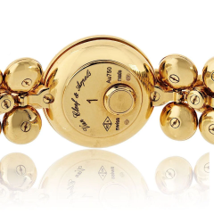  Van Cleef Arpels Van Cleef Arpels 18K Yellow Gold Bouton Dor Medium Model Diamond Dial Watch - 4135432