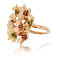  Van Cleef Arpels Van Cleef Arpels 18K Yellow Gold Frivole 8 Flowers EU 53 Ring - 3992066