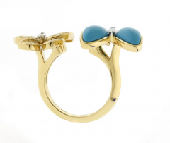  Van Cleef Arpels Van Cleef Arpels 2 Butterfly Between the Finger Turquoise and Diamond Ring - 4107531
