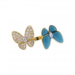  Van Cleef Arpels Van Cleef Arpels 2 Butterfly Between the Finger Turquoise and Diamond Ring - 4110049