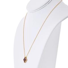  Van Cleef Arpels Van Cleef Arpels Alhambra 18K Rose Gold Carnelian Single Alhambra Necklace - 4390908