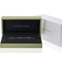  Van Cleef Arpels Van Cleef Arpels Alhambra 18K Rose Gold Five Motif Obsidian Bracelet - 4577392