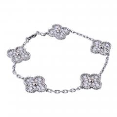  Van Cleef Arpels Van Cleef Arpels Alhambra 18K White Gold Diamond Bracelet - 4379055