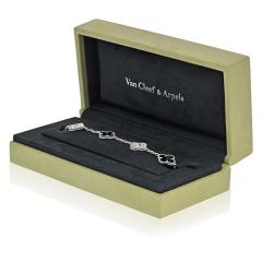  Van Cleef Arpels Van Cleef Arpels Alhambra 18K White Gold Onyx And Diamond Bracelet - 4290025