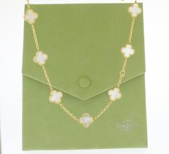 Van Cleef Arpels Van Cleef Arpels Alhambra Mother of Pearl 10 Motif Necklace New  - 4382507