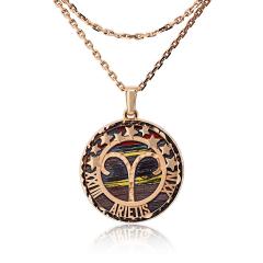  Van Cleef Arpels Van Cleef Arpels Aries 18K Rose Gold Medallion On A 34 inch Chain Pendant - 4612310