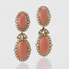  Van Cleef Arpels Van Cleef Arpels Coral and Diamond Drop Earrings - 460890