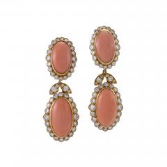  Van Cleef Arpels Van Cleef Arpels Coral and Diamond Drop Earrings - 462136