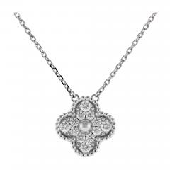  Van Cleef Arpels Van Cleef Arpels Diamond Alhambra Pendant Necklace White Gold - 4242149