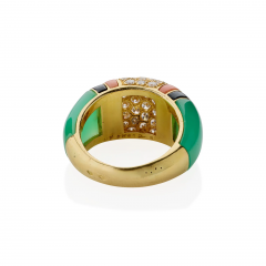  Van Cleef Arpels Van Cleef Arpels Diamond Chrysoprase and Coral Bomb Ring - 4103155