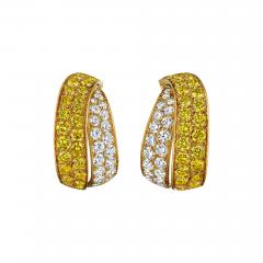 Van Cleef Arpels Van Cleef Arpels Fancy Yellow Diamond Hoop Earrings - 4358477