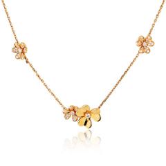  Van Cleef Arpels Van Cleef Arpels Frivole 18K Yellow Gold 9 Flowers Diamond Motifs Necklace - 4762276