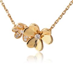 Van Cleef Arpels Van Cleef Arpels Frivole 18K Yellow Gold 9 Flowers Diamond Motifs Necklace - 4762277