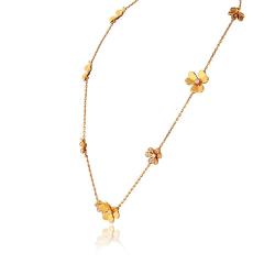  Van Cleef Arpels Van Cleef Arpels Frivole 18K Yellow Gold 9 Flowers Diamond Motifs Necklace - 4762279