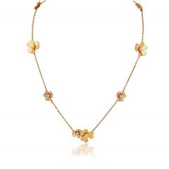  Van Cleef Arpels Van Cleef Arpels Frivole 18K Yellow Gold 9 Flowers Diamond Motifs Necklace - 4762523