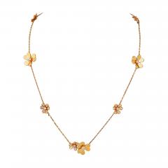  Van Cleef Arpels Van Cleef Arpels Frivole 18K Yellow Gold 9 Flowers Diamond Motifs Necklace - 4762541