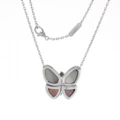  Van Cleef Arpels Van Cleef Arpels Grey Mother of Pearl Butterfly Necklace - 4662320