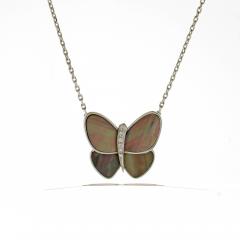  Van Cleef Arpels Van Cleef Arpels Grey Mother of Pearl Butterfly Necklace - 4678141