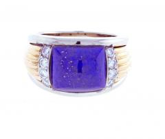  Van Cleef Arpels Van Cleef Arpels Lapis and Diamond White and Yellow Gold Ring - 1008394