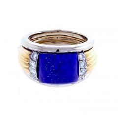  Van Cleef Arpels Van Cleef Arpels Lapis and Diamond White and Yellow Gold Ring - 1008397