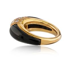  Van Cleef Arpels Van Cleef Arpels Onyx 18K Yellow Gold Diamond Philippine Ring - 4762254
