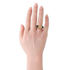  Van Cleef Arpels Van Cleef Arpels Onyx 18K Yellow Gold Diamond Philippine Ring - 4762256