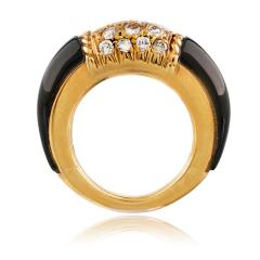  Van Cleef Arpels Van Cleef Arpels Onyx 18K Yellow Gold Diamond Philippine Ring - 4762257