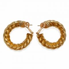  Van Cleef Arpels Van Cleef Arpels Paris 18K Gold Twisted Hoop Earrings - 3325139