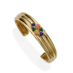  Van Cleef Arpels Van Cleef Arpels Paris 18K Gold and Hardstone Cuff Bracelet - 3397193