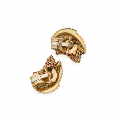  Van Cleef Arpels Van Cleef Arpels Paris Mid century Ruby and Diamond Earrings - 4026656