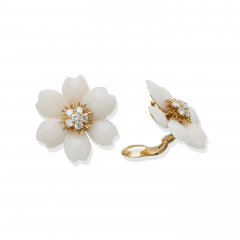  Van Cleef Arpels Van Cleef Arpels Rose de No l White Coral Clip Earrings - 3967948