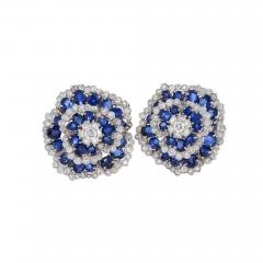  Van Cleef Arpels Van Cleef Arpels Sapphire and Diamond Camellia Earrings - 2631941