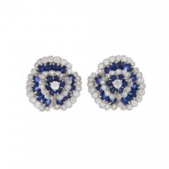  Van Cleef Arpels Van Cleef Arpels Sapphire and Diamond Camellia Earrings - 2632859