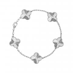 Van Cleef Arpels Van Cleef Arpels Vintage Alhambra Guilloch White Gold Bracelet - 4369295