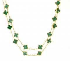  Van Cleef Arpels Van cleef Arpels Vintage Alhambra Long Malachite necklace 20 motifs - 4387712