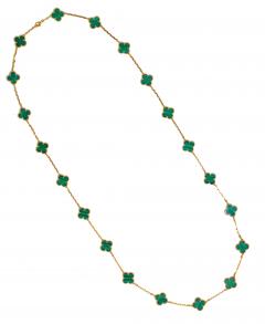  Van Cleef Arpels Van cleef Arpels Vintage Alhambra Long Malachite necklace 20 motifs - 4387714