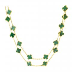  Van Cleef Arpels Van cleef Arpels Vintage Alhambra Long Malachite necklace 20 motifs - 4392950