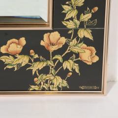  VanDyke Mid Century Black Glass w Chinoiserie Framed Mirror Signed VanDyke for LaBarge - 3275909