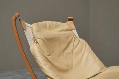  Vatne M bler Sigurd Ressell Pair of Falcon Lounge Chairs in Leather Canvas and Birch - 4468725