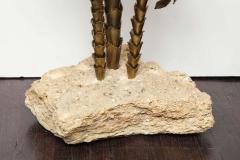  Venfield 1970s French Brutalist Palm Tree Lamp Table with Natural Stone Base - 1832432