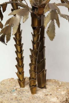  Venfield 1970s French Brutalist Palm Tree Lamp Table with Natural Stone Base - 1832444