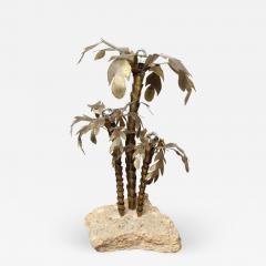  Venfield 1970s French Brutalist Palm Tree Lamp Table with Natural Stone Base - 1834396